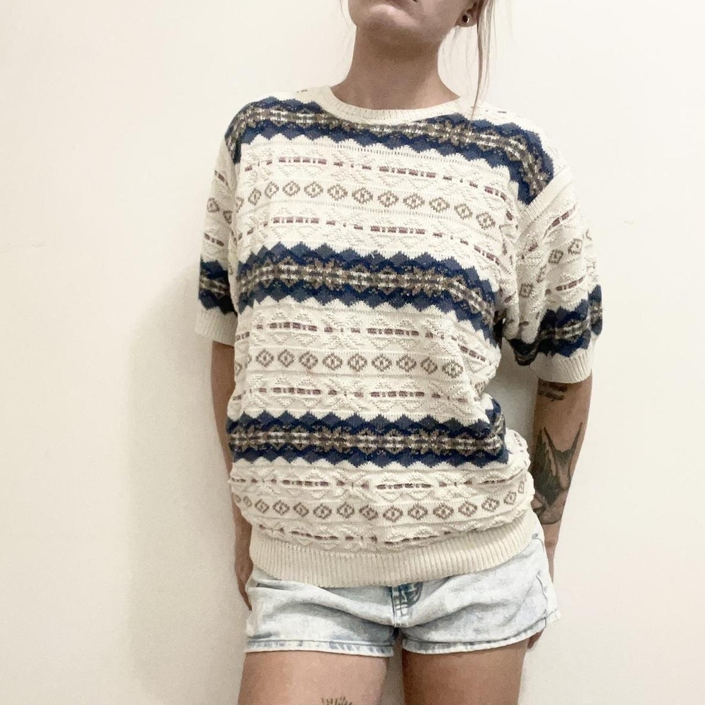 Vintage 70s cottagecore short sleeve shirt